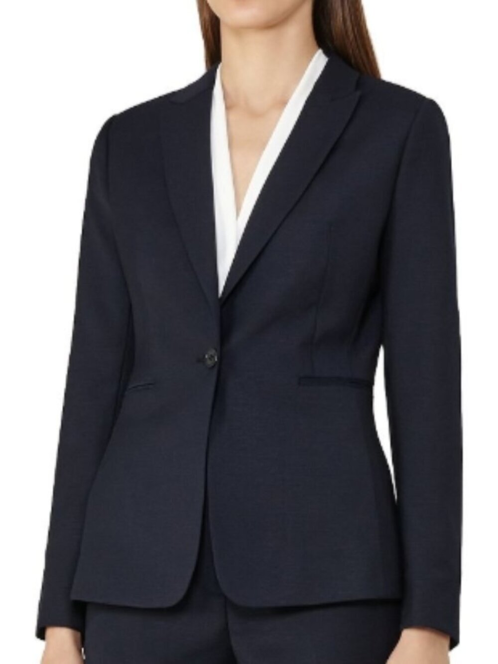 REISS Indi Textured Tailored Blazer – Navy – US 6 – NWOT